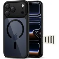 Tech-Protect Magpeak Magsafe CC Case for iPhone 17 Pro Max - Clear Black