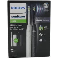 Philips Sonicare Series 5500 HX7119/02 -sähköhammasharja, 2 kpl, musta/valkoinen