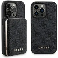 GUESS 4G Metal Gold Logo MagSafe Setti iPhone 14 Pro Max – Suojakuori + 5000mAh Langaton Powerbank