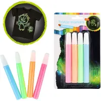 Toi-Toys Squeeze Textile Markers Glow in the Dark 4 pcs.