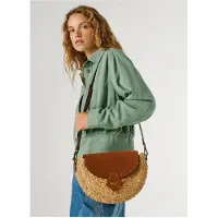 Pepe Jeans for woman. PL0300101 Saddie Barker brown handbag (OSFA), Casual, Jute