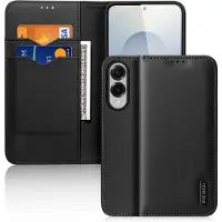DUX Samsung Galaxy S25 Edge Hivo Lompakkomallinen Nahkakotelo - Musta