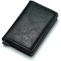 24hShop Rfid Popup Lompakko Retro Keinonahkaa Musta