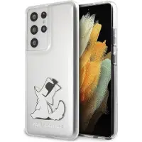 Karl Lagerfeld KLHCS21LCFNRC S21 Ultra G998 hardcase transparent Choupette Fun