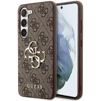 GUESS 4G Big Metal Logo kotelo Samsung Galaxy S24+:lle - ruskea
