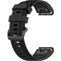 24hShop Silikoninen ranneke Garmin Fenix ​​​​6S:lle - 20 mm - musta