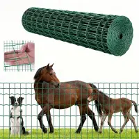 Vevor -maatilan aita, 1,2 x 25 m, 2 x 4 tuumaa, verkko 2,1 mm, galvanoitu teräslanka-aita naudoille, sioille ja lampaille, kestävä vinyylipäällysteinen karja-aita eläinsuojiin, häkkilanka, puutarha-aid