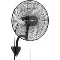 Vevor -seinätuuletin, 457 mm:n seinälle asennettava riippuva tuuletin, värähtelevä, 3-nopeus, pitkä ilmavirtausmatka, säädettävä pyörimiskulma, mekaanisesti tehokas teollisuuteen, liiketiloihin, autota