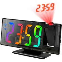 24hShop Herätyskello, jossa on LED-projektori ja monitoiminen peilimuotoilu