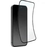 Puro Flexible Glass D3O Hybrid mustalla kehyksellä iPhone 16 Plus / 15 Pro Max / 15 Plus varten
