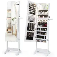 24hShop Peilikaappi meikeille ja koruille LED-valaistuksella – Valkoinen
