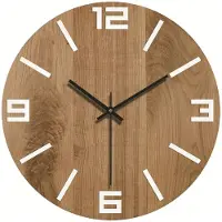 24hShop Analoginen seinäkello valkoisilla numeroilla 30cm - Puu
