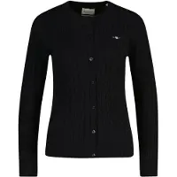 Gant Stretch Cable Knit Cardigan - Black - L