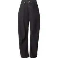 Adidas Originals Farkut 'HIGH RISE BARREL LEG DENIM' vaaleanharmaa / musta denim