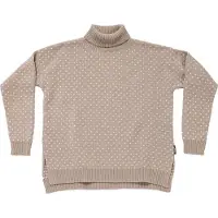 Devold Women's Sørisen Wool High Neck Stone/offwhite Pitkähihaiset paidat XS