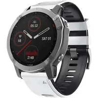 CaseOnline Twin Sport Rannekoru Garmin Fenix 6 Pro - Valkoinen/musta