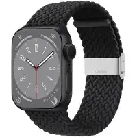 CaseOnline Punottu elastinen rannekoru Apple Watch 8 (45mm) - musta