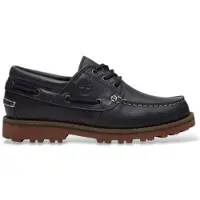 Timberland unisex for kids. TB0A2A5FEP81 Authentic Navy Leather Boat Shoes (29), Flat, Laces, Casual, children's fashion