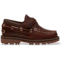 Timberland unisex for kids. TB0A5P7AEM61 Brown Leather Authentic Boat Shoes (24), Flat, None, Casual, children's fashion