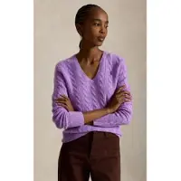 Ralph Lauren for woman. 211971866501 Cashmere and wool sweater (XXL), Casual, Purple, Long sleeve