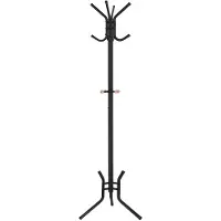Songmics Tyylikäs musta vaateripustin, jossa 12 koukkua 176 cm