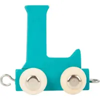 Small Foot - Wooden Letter Train Blue - L - 12 pieces
