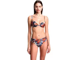 Emporio Armani for woman. EW000800_AF20242 Floral print bikini (S), Beachwear, Polyamide, Navy