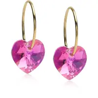 Blomdahl Golden Titanium Ear Ring 14 mm, Heart 10 mm, Rainbow Rose