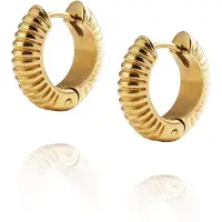Mockberg Ribbed Hoops Gold Medium korvakorut MO228