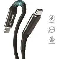 Crong Armor Link - USB-C - USB-C 60 W 3A Punottu kaapeli Pikalataus 25 cm (musta)