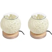 Jojomino 2X Aroma Electric Wax MeltBurner 3D Aroma Lamp Essential Oil Burner Light Aromatherapy Diffuser Nightlight UK Plug