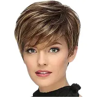 Tlily Short Straight Synthetic Wig Female Natural Wig For Role-Playing Party And Daily Use Wig