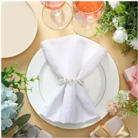 Typecat 100Pcs Pearl Napkin Rings Napkin Ring Holder Imitation Beaded Napkin Rings Elegant Rhinestone Serviette Rings Buckle