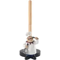 Tlily Resin Chef Double-Layer Paper Towel Holder Figurines Home Cake Shop Restaurant Crafts Decoration Ornament A