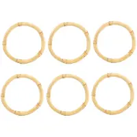 Typecat Handmade Bamboo Napkin Ring Natural Rustic Napkin Holders Natural Napkin Holder Rings Table Decorations, Set of 6