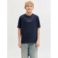 JACK&JONES JUNIOR Jornorrebro Emb Tee Ss Cn Noos Jnr - Navy - 140
