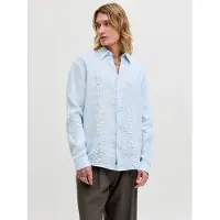 Jack & Jones Jprblalawrence Linen Ls Shirt Sn - Blue - XL