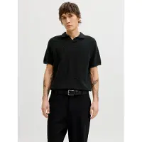 Jack & Jones Jjhill Knit Split Neck Ss26 - Black - S