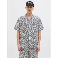 Jack & Jones Paita 'JORSeersucker' musta / valkoinen | XL | male
