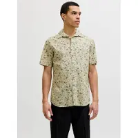 Jack & Jones Jprblasummer Linen Bl. Print Ss Shirt Ln - White - XL