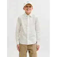 Jack & Jones Jjebreeze Linen Blend Shirt L/S Sn Jnr - White - 164