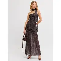 JJXX Jxelvira Mesh Sl Scarf Dress Wvn - Brown - L