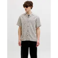 Jack & Jones Jprbluwinson Print Dobby S/S Shirt Ln - Beige - S