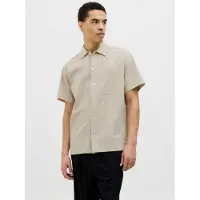 Jack & Jones Jprcceaston Seersucker S/S Shirt Ln - Beige - L