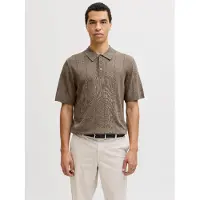 Jack & Jones Jprblawilliam Structure Knit Polo Ss Sn - Khaki green - L