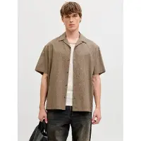 Jack & Jones Jjesummer Linen Blend Resort Shirt Ss Sn - Beige - M