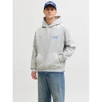 Jack & jones Jornorrebro Typo Back Sweat Hood Sn - Grey - L