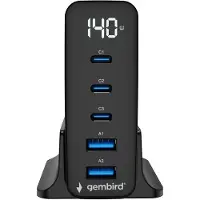 Gembird 5-port 140 W GaN USB fast charger