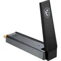 MSI AX1800 WiFi USB Adapter, Langaton, USB, WLAN, Wi-Fi 6 (802.11ax), 1201 Mbit/s, Musta (GUAX18)