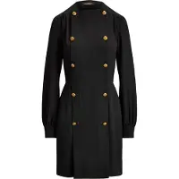 Ralph Lauren Double-Breasted Georgette Dress - Black - 34